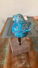 Beeld vogel blauw keramiek, Verzamelen, Beelden en Beeldjes, Ophalen of Verzenden, Dier