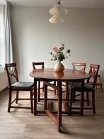 Ovale houten eettafel, Ophalen, Gebruikt, 50 tot 100 cm, Vijf personen of meer