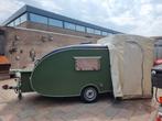 Leuke Opgeknapte Camptrailer + Tentje, Caravans en Kamperen, Caravans, Standaardzit, Koelkast, Tot en met 2, Tot 4 meter