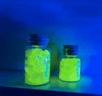 Unieke glazen flesjes met stukjes Uranium glas., Antiek en Kunst, Antiek | Glas en Kristal, Ophalen of Verzenden