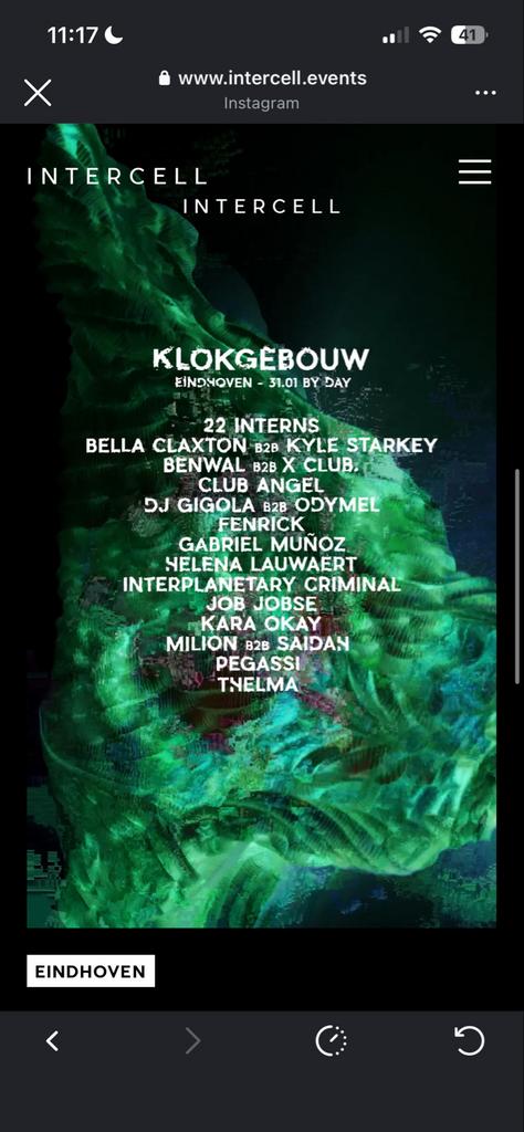 2 kaartjes klokgebouw intercell €75 ps