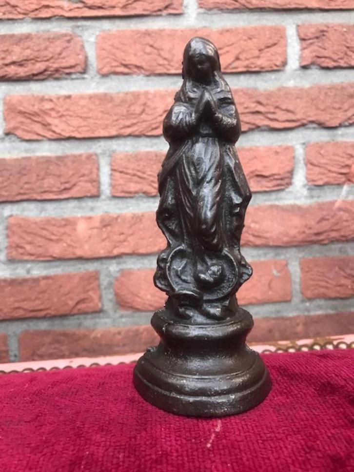 antiek Maria devotie beeldje, gietijzer!, Antiek en Kunst, Kunst | Beelden en Houtsnijwerken, Ophalen of Verzenden
