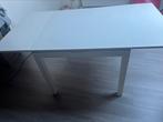Uitschuifbare witte eettafel van de ikea goede kwaliteit, Huis en Inrichting, Ophalen, Gebruikt, 50 tot 100 cm, Vijf personen of meer
