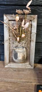 Droogbloemen in houten lijst, Ophalen of Verzenden, Zo goed als nieuw