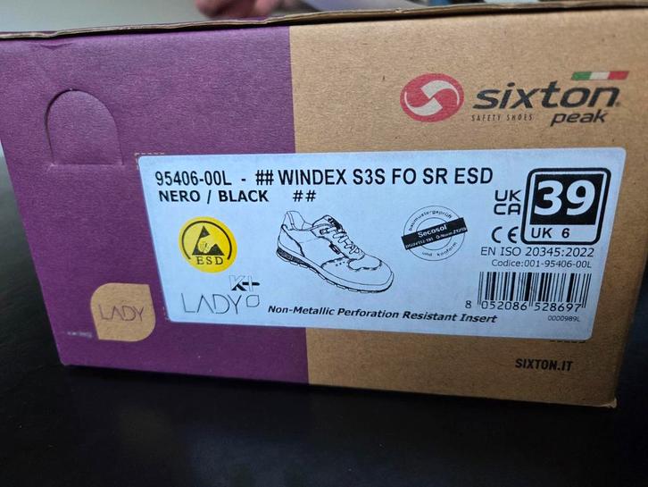 Sixton Peak Werkschoenen - Maat 39, Kleding | Dames, Schoenen, Nieuw, Werkschoenen, Zwart, Ophalen of Verzenden