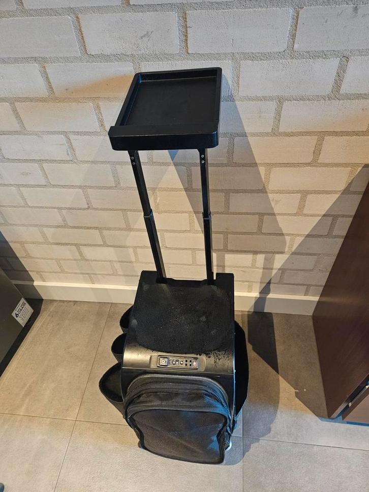 Sibel Trolley - Kapster, Sieraden, Tassen en Uiterlijk, Beautycases, Gebruikt, Softcase, Zwart, Met slot, Ophalen of Verzenden