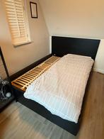 Zwart Malmö bed 140x200 + gratis lattenbodem, Ophalen, Gebruikt, Zwart, 140 cm