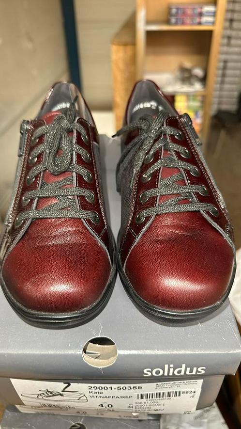 2) leren veterschoenen van Solidus maat 4, bordeaux, Kleding | Dames, Schoenen, Nieuw, Wandelschoenen, Rood, Ophalen of Verzenden