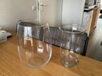 2 Glazen Bloemen Vazen, Ophalen, Overige kleuren, Minder dan 50 cm, Glas