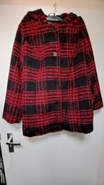 Rode Zwarte Plaid  wollige Jas met Capuchon, H&M, Maat 42/44 (L), Ophalen of Verzenden, Zo goed als nieuw