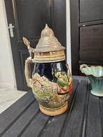 Vintage Bierpul met Tinnen Deksel, Antiek en Kunst, Antiek | Keramiek en Aardewerk, Ophalen of Verzenden