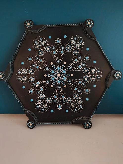 Vintage Sneeuwvlok Staphorster dienblad mandala stipwerk, Huis en Inrichting, Woonaccessoires | Dienbladen, Zo goed als nieuw