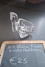 3. kristal pelikaan kandelaar schilderskist antiek kunst, Ophalen of Verzenden