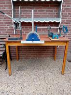 Verstekzaag, AEG boorstandaarden en zaagtafel geleider, Doe-het-zelf en Verbouw, Ophalen of Verzenden, Gebruikt, 600 watt of meer