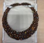 Statement Halsketting met Bloemmotieven en Kristallen, Met kristal, Overige materialen, Gebruikt, Overige kleuren