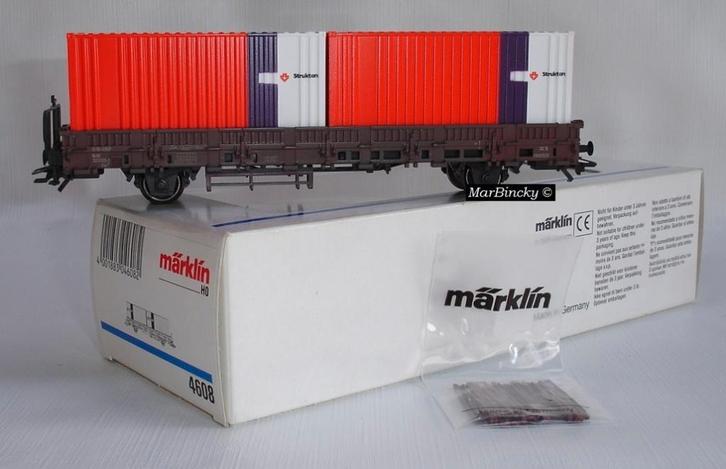 Märklin 4608 Strukton Containers met NS Rongenwagen NL !, Hobby en Vrije tijd, Modeltreinen | H0, Nieuw, Wagon, Wisselstroom, Märklin