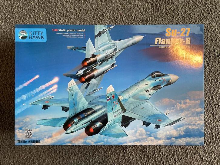 Kitty Hawk 1/48 Su-27 Flanker-B Modelbouwpakket, Hobby en Vrije tijd, Modelbouw | Vliegtuigen en Helikopters, Nieuw, Vliegtuig