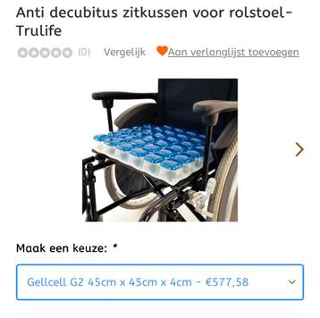 Anti decubitus zitkussen voor rolstoel- Trulife beschikbaar voor biedingen