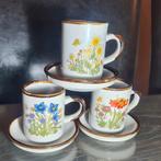 WILDFLOWERS- 3x expressokopjes met schoteltje, Ophalen of Verzenden