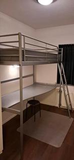 Metalen antraciete hoogslaper (Ikea Svarta), Huis en Inrichting, Slaapkamer | Stapelbedden en Hoogslapers, Ophalen, Eenpersoons