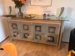 Glas/hout/metaal Vitrine kast, Huis en Inrichting, Kasten | Dressoirs, Zo goed als nieuw, Metaal, 25 tot 50 cm, 50 tot 100 cm