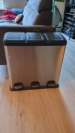 Prullenbak met 3 vakken - Gebruikt, Kunststof, Gebruikt, 40 liter of meer, Ophalen of Verzenden