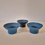 Set blauwe keramieke waxinehouders kandelaars, Ophalen of Verzenden, Huis en Inrichting