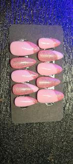 Roze glitter press on nagels handgemaakt, Ophalen, Nieuw, Toebehoren, Handen en Nagels
