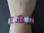 Roze Armband Met Grote Bling >Snelle Verzending!<, Ophalen of Verzenden, Gebruikt, Roze, Elastiek