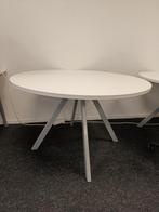 Witte ronde tafel (vergadertafel - eettafel), Huis en Inrichting, Tafels | Eettafels, Ophalen, Gebruikt, Overige materialen, Rond