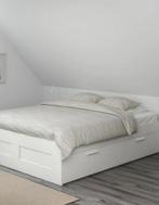 Brimnes bed 140x200 met 4 lades en lattenbodems/matras, Huis en Inrichting, Ophalen, Wit, Tweepersoons, 140 cm