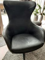 Egg chair draaifauteuil antraciet, Leer, Ophalen of Verzenden, 75 tot 100 cm, Zo goed als nieuw