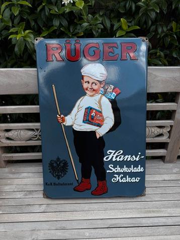 Ruger emaille reclamebord beschikbaar voor biedingen