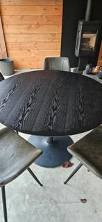 Ronde tafel zwart 120cm, Tuin en Terras, Tuintafels, Ophalen of Verzenden, Zo goed als nieuw, Rond