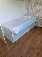 1-persoonsbed uitschuifbaar tot 2 persoons, Huis en Inrichting, Slaapkamer | Bedden, Ophalen, Gebruikt, Eenpersoons, Wit