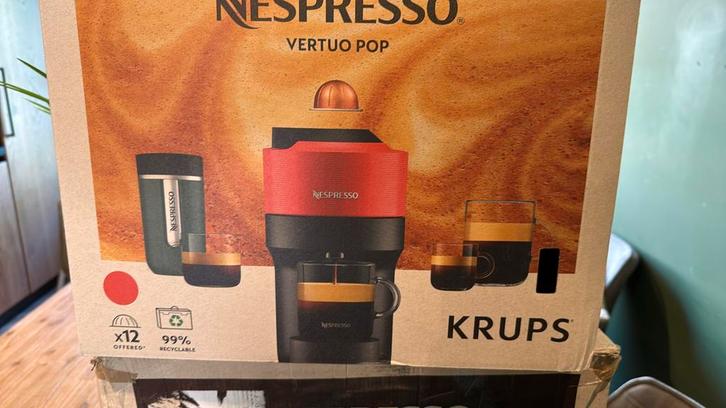 Krups Vertuo Pop, Witgoed en Apparatuur, Koffiezetapparaten, Zo goed als nieuw, Koffiepads en cups, Overige modellen, 2 tot 4 kopjes