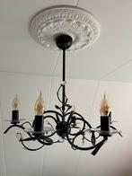 Zwarte kroonluchter met 6 dimbare kaarslampen, Ophalen, Zo goed als nieuw