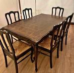 6 Antieke Eiken Eetkamerstoelen in Topconditie, Ophalen, Zo goed als nieuw, 6 tot 8 stoelen