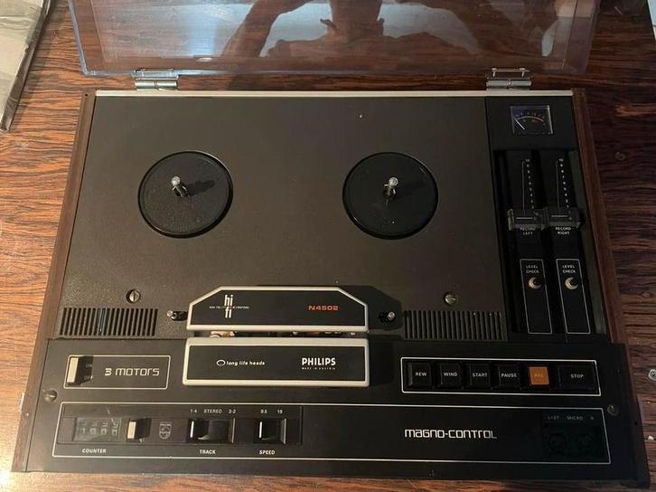 Philips N4502 Bandrecorder met Stofkap, Audio, Tv en Foto, Bandrecorders, Bandrecorder, Met stofkap, Ophalen of Verzenden