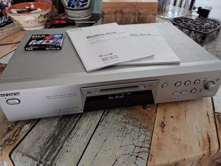 Sony MDS-JE470 minidisc recorder met gebruiksaanwijzing., Audio, Tv en Foto, Walkmans, Discmans en Minidiscspelers, Minidisc-recorder
