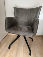 Mooie grijze eetkamerstoel (4x) met armleuning, Huis en Inrichting, Stoelen, Ophalen, Gebruikt, Vier, Metaal