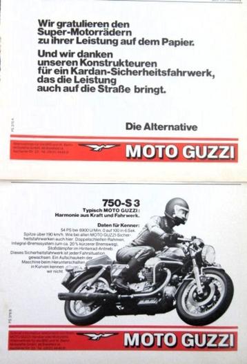 15 vintage advertenties Moto Guzzi Motobecane motor 70-86  beschikbaar voor biedingen