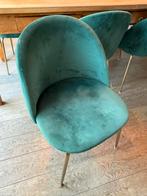 Groene velvet eetkamerstoelen - set van 6, Huis en Inrichting, Stoelen, Ophalen, Overige kleuren, Zo goed als nieuw, Vier