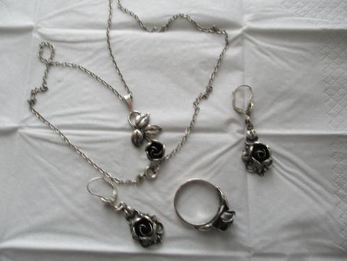 zilveren sieraden het bekende roosje, Sieraden, Tassen en Uiterlijk, Antieke sieraden, Oorbellen, Zilver, Verzenden