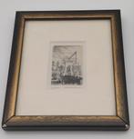 Ets Maarten Langbroek De Kwakelbrug Edam gesign. + genum., Ophalen of Verzenden