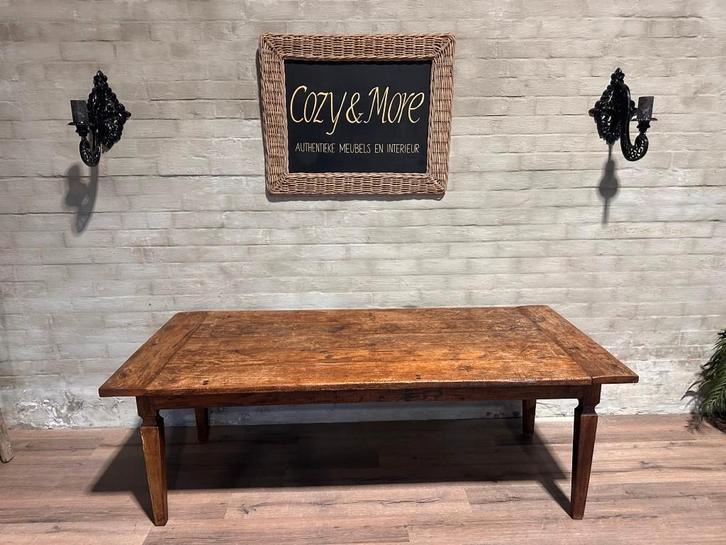 Doorleefde boerentafel - 224 x 101 cm + 78 cm hoog, Huis en Inrichting, Tafels | Eettafels, Gebruikt, 50 tot 100 cm, 200 cm of meer