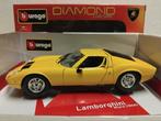 Lamborghini Miura yellow 1968 new Bburago metal 1:18 KRD, Hobby en Vrije tijd, Modelauto's | 1:18, Ophalen of Verzenden, Zo goed als nieuw