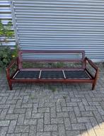 Vintage Deense teakhouten 3-zitsbank (opnieuw stofferen), Ophalen, ., 75 tot 100 cm, Zo goed als nieuw