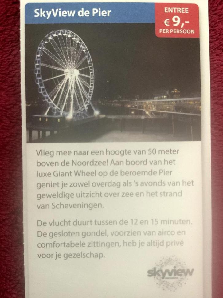 SkyView de Pier Scheveningen Voordeelbon, Tickets en Kaartjes, Kortingen en Cadeaubonnen, Drie personen of meer, Overige typen