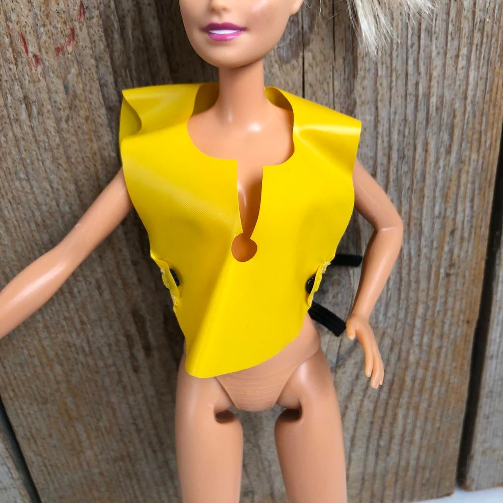 Geel vintage Barbie reddingsvest, Verzamelen, Ophalen of Verzenden, Zo goed als nieuw, Accessoires